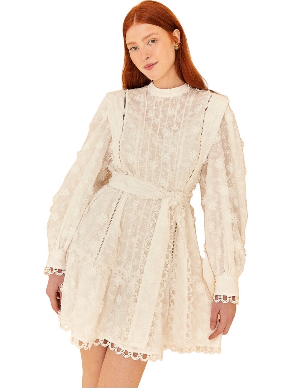 Off-White 3d Flower Crochet Trim Belted Mini Dress, NWT MRSP $280 size S